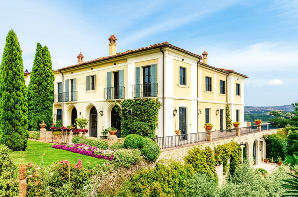 Elegant villa in Castelli Romani with garden views