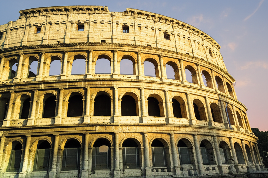 Evening light on the Roman Colosseum